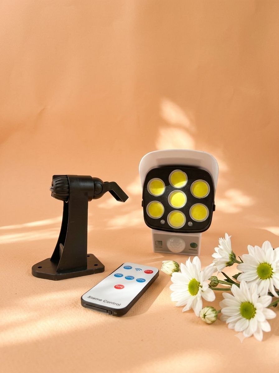 چراغ خورشیدی اورجینال طرح دوربین مداربسته مدل Pr-Cam | چراغ امنیتی سنسوردار